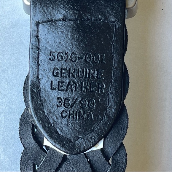 BLack color Woven 100% genuine Leather Belt gorgeous Leather Belt Size: 36/90 - Picture 5 of 15